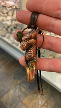 Load image into Gallery viewer, Dragon Totem with Labradorite and Green Tourmaline Relic Necklace