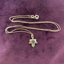 Load image into Gallery viewer, Hand made Silver Leaf Moldavite Pendant  Necklace