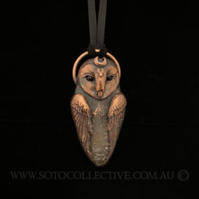 Load image into Gallery viewer, Barn Owl Totem Pendant with Spirit Quartz