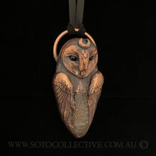 Load image into Gallery viewer, Barn Owl Totem Pendant with Spirit Quartz