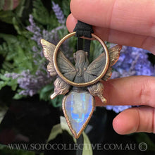 Load image into Gallery viewer, Faerie Relic pendant with Opal and Rainbow Moonstone