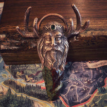 Load image into Gallery viewer, 'King of Earth Element' Totem Pendant with Dragon's Blood and faceted Moldavite