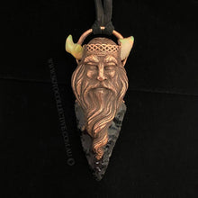 Load image into Gallery viewer, 'King of Fire Element' Totem Pendant with Opals and Black Obsidian Arrowhead