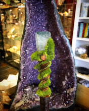 Load image into Gallery viewer, Faerie Castle Wand, Crystal Wand by Soto Collective, Magick wand by Soto Collective, gemstone carving, gemstone Castle, Crystal Castle