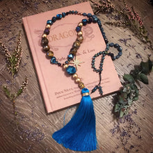 Load image into Gallery viewer, Aura Tiger Eye and Aura Agate Geode Mala necklace