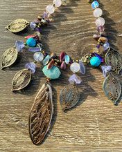 Load image into Gallery viewer, Dragonfly wing multi stone crystal necklace