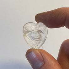 Load image into Gallery viewer, Mystic Eye Intaglio carved Clear Quartz Heart