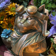 Load image into Gallery viewer, Aviator Cat sculpture in Coldcast Bronze