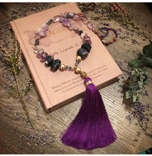 Load image into Gallery viewer, Charoite and Amethyst Mala necklace