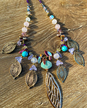 Load image into Gallery viewer, Dragonfly wing multi stone crystal necklace