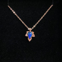 Load image into Gallery viewer, Black Opal Leaf Relic Pendant  Necklace