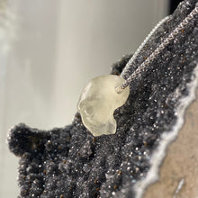 Load image into Gallery viewer, Alien Head Carved gem pendant on Sterling silver chain