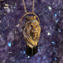 Load image into Gallery viewer, Crowned Lion Totem Smoky Quartz crystal pendant