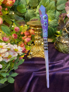 Titanium Aura Quartz crystal wand