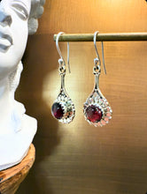 Load image into Gallery viewer, Garnet drop earrings