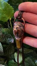 Load image into Gallery viewer, Lion Totem and Tiger Eye Necklace