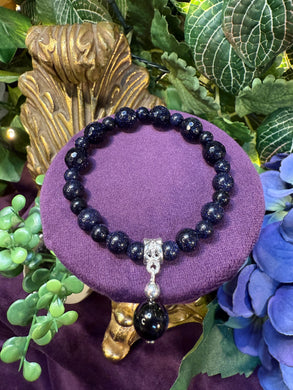 Blue Goldstone bracelet - Stone of Ambition and Inspiration