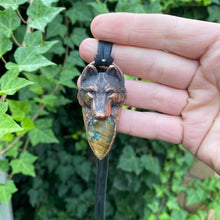 Load image into Gallery viewer, Wolf Totem pendant with Labradorite