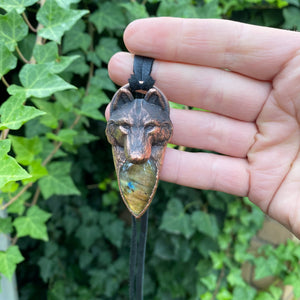 Wolf Totem pendant with Labradorite