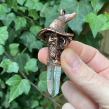 Load image into Gallery viewer, Wizard Copper Pendant with Lemurian Clear Quartz point