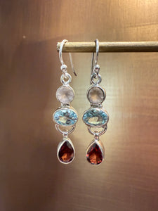 Multi stone drop earrings