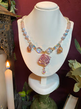 Load image into Gallery viewer, “Make me Blush” crystal and floral necklace