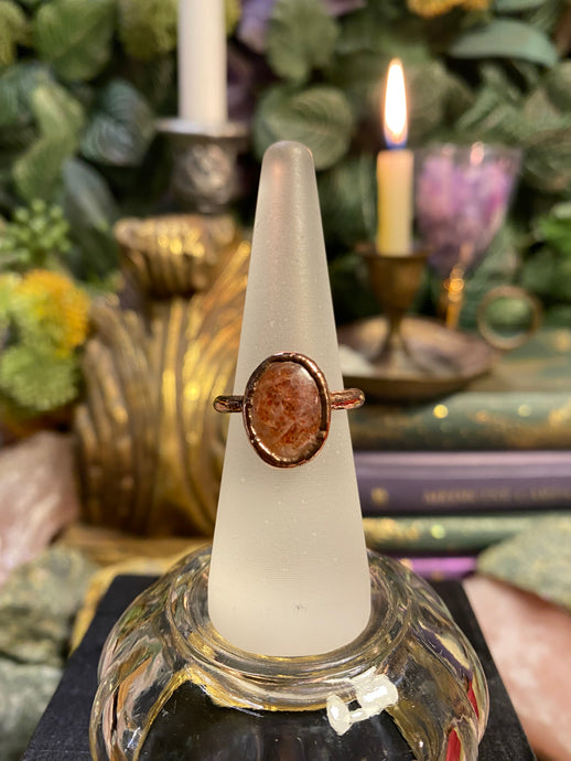 Sunstone hand made ring