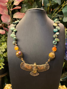 African Turquoise Eagle necklace