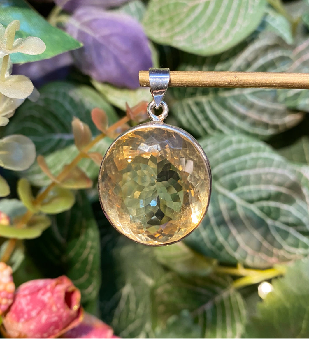 Large Citrine faceted pendant