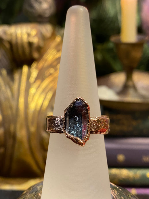 Tanzan Aura Quartz & Copper ring