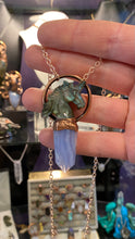 Load image into Gallery viewer, Labradorite Unicorn carving and Bluelace Agate Totem Relic pendant