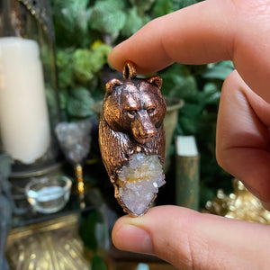 Bear Totem pendant with Spirit Quartz