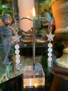 Moonstone - Star Wand earrings