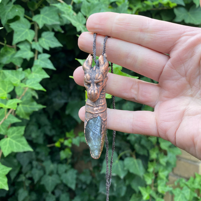 Dragon Totem pendant with Green Tourmaline