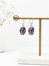 Load image into Gallery viewer, Faceted High grade Amethyst earrings