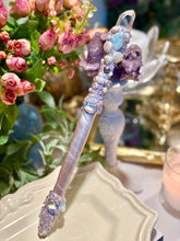 Load image into Gallery viewer, “Tide Caller” - Crystal and Pearl encrusted wand