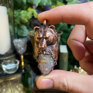 Bear Totem pendant with Spirit Quartz