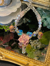 Load image into Gallery viewer, “Make me Blush” crystal and floral necklace