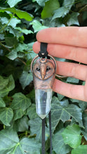 Load image into Gallery viewer, Barn Owl Relic Pendant with Clear Quartz Crystal