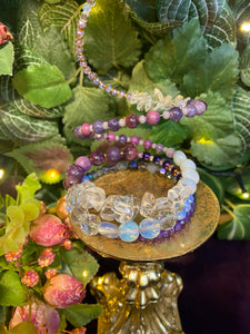Crystal beaded memory bracelet