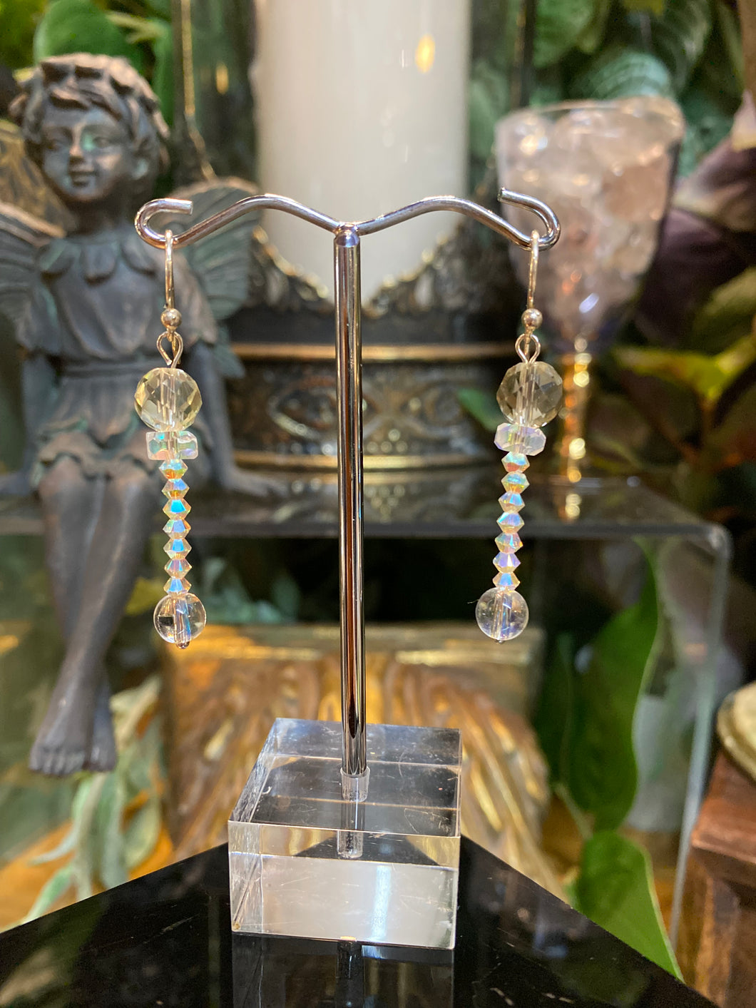 Clear Quartz wand earrings