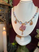 Load image into Gallery viewer, “Make me Blush” crystal and floral necklace