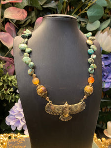 African Turquoise Eagle necklace