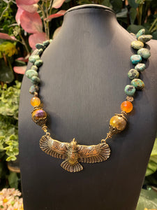 African Turquoise Eagle necklace