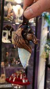 Pegasus Totem Relic Pendant with knapped Opalite arrowhead