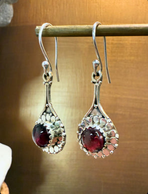 Garnet drop earrings