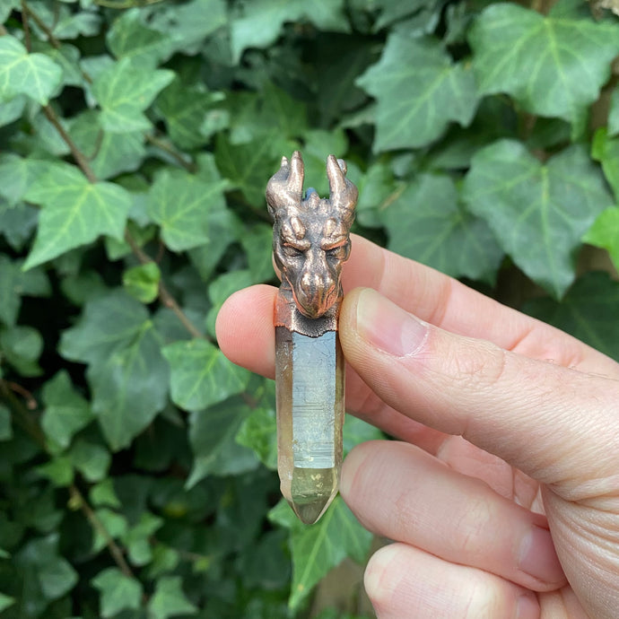 Dragon Totem pendant with Smoky Citrine Crystal