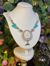Load image into Gallery viewer, Free by the Sea - Mermaid Sand dollar and crystal necklace