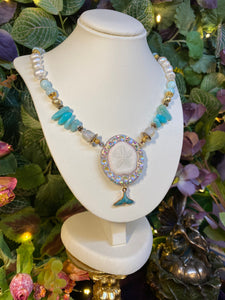Free by the Sea - Mermaid Sand dollar and crystal necklace