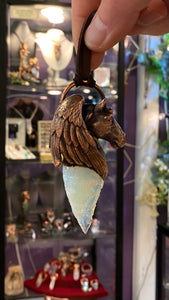 Pegasus Totem Relic Pendant with knapped Opalite arrowhead